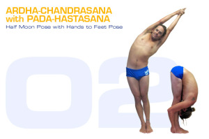Ardha-Chandrasana with Pada-Hastasana